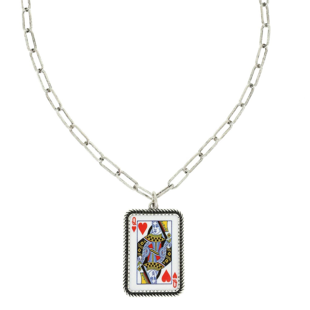Western Queen of Hearts Pendant Necklace