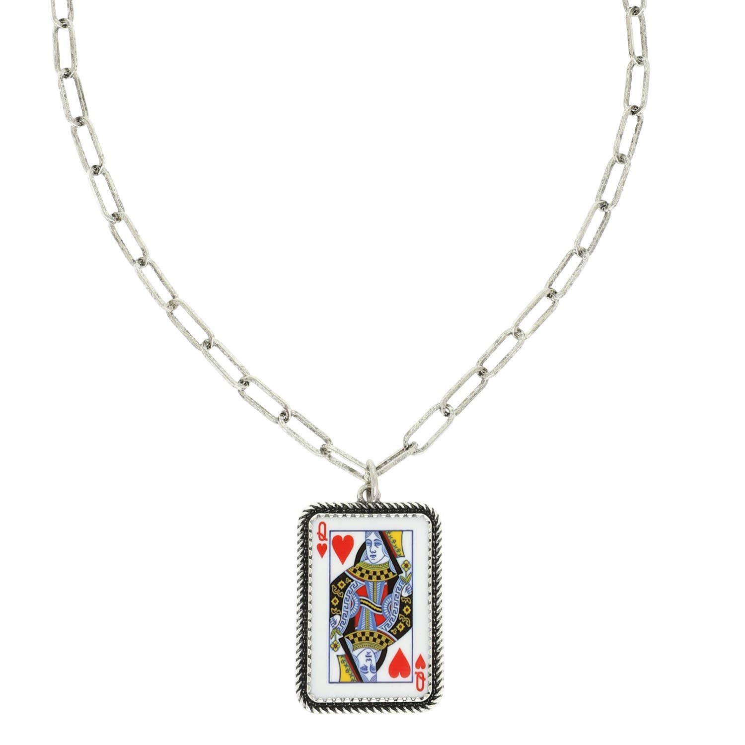 Western Queen of Hearts Pendant Necklace