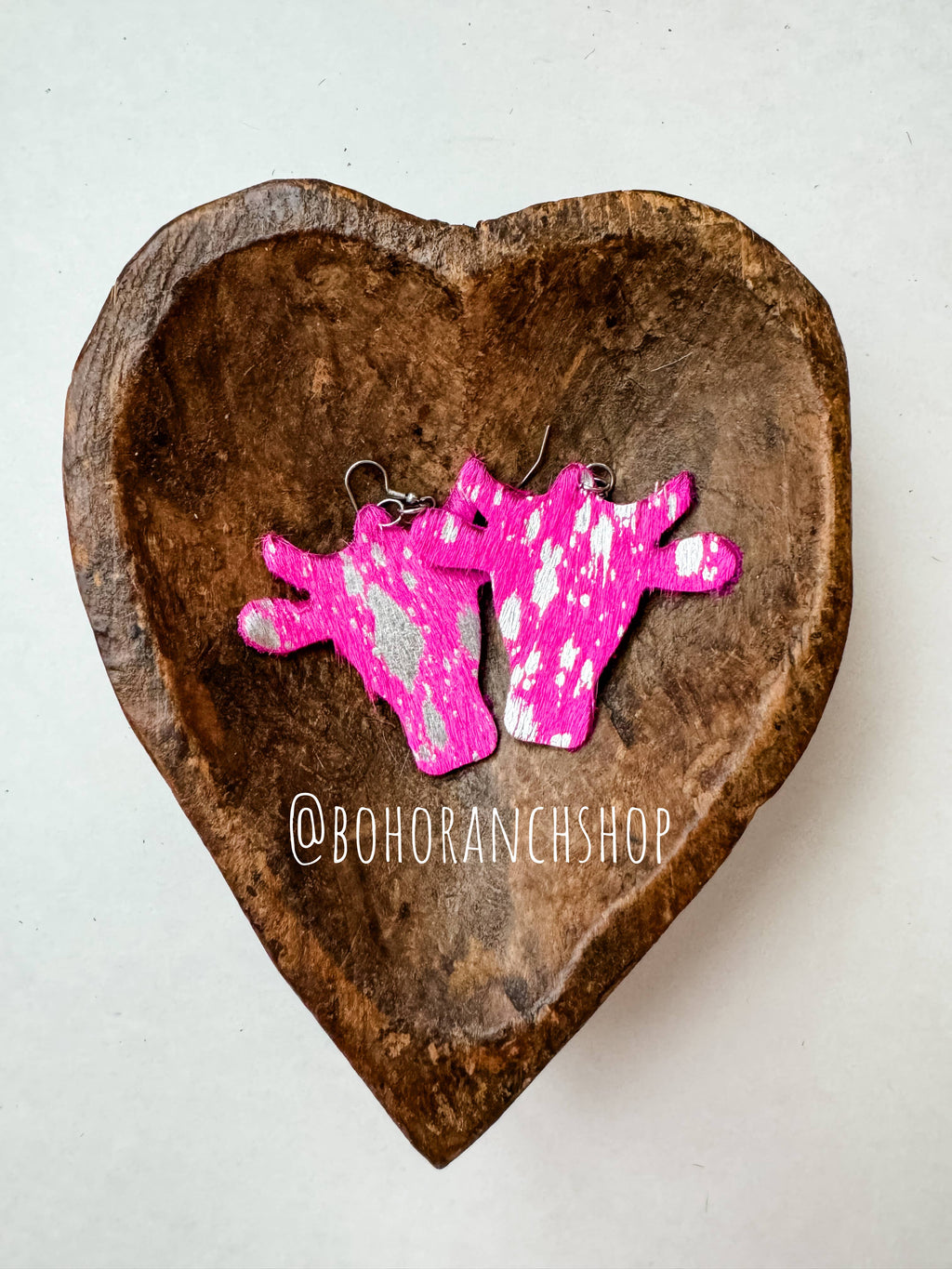 Western hairon Cowhide Cowhead Earrings