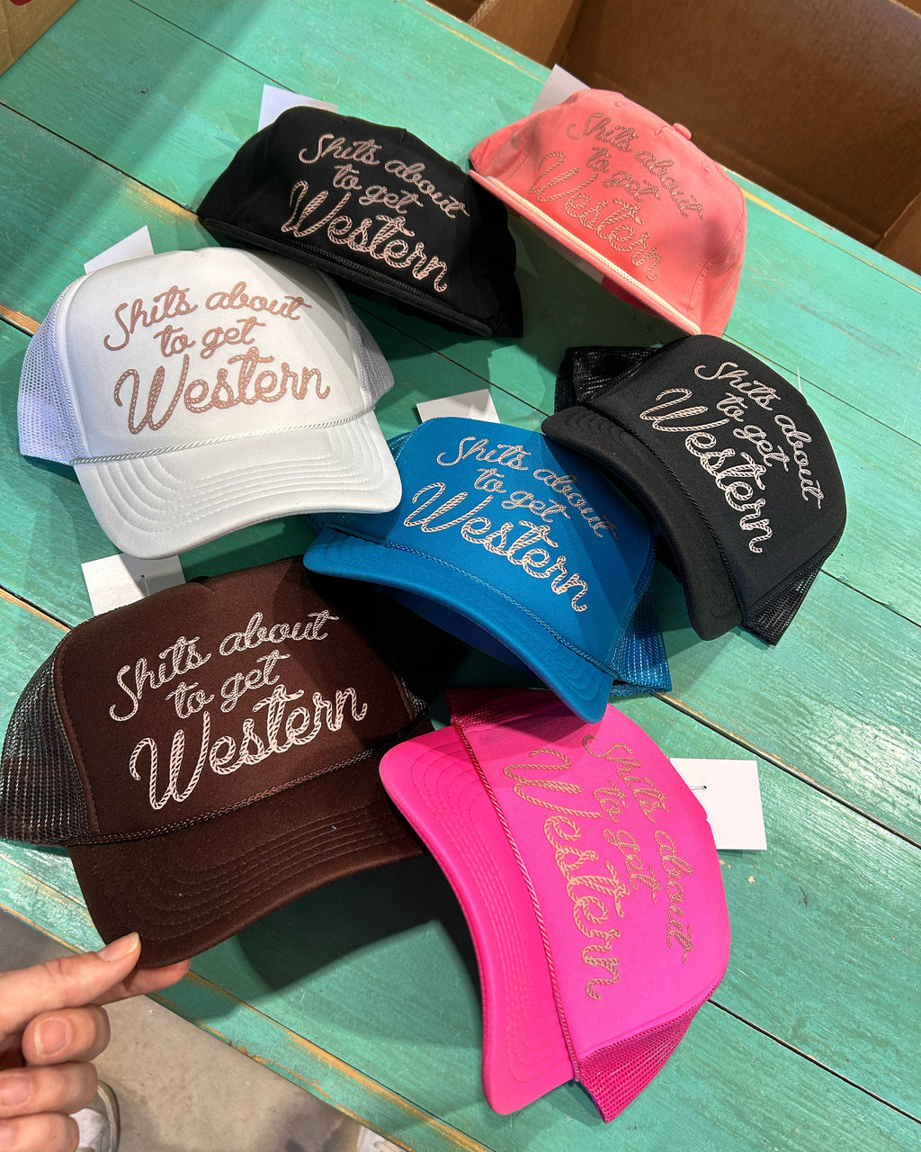 Shits About To Get Western Trucker Hat | Western Cap | Rodeo