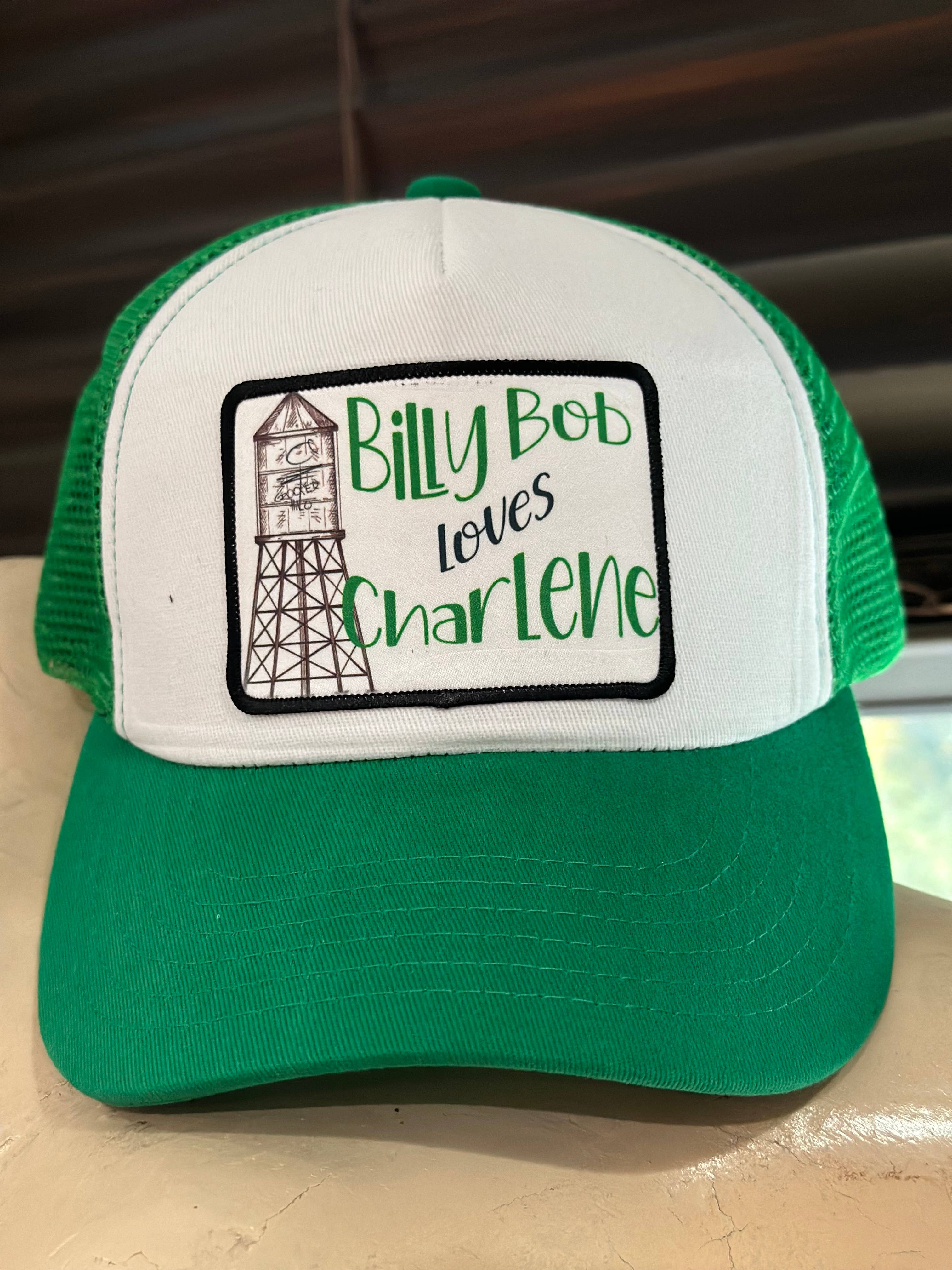 Billy Bob loves Charlene Hat (Green/White)