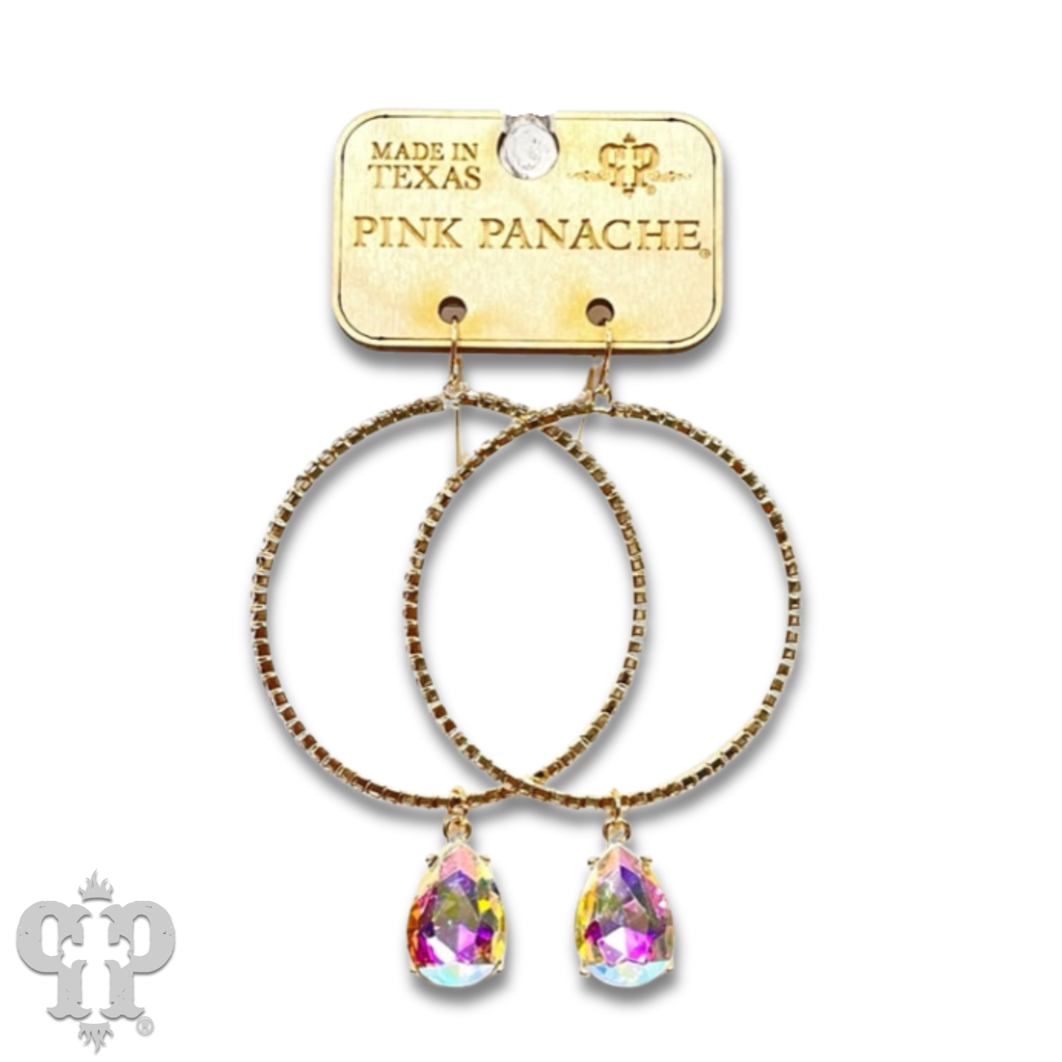 Rhinestone rimmed circle earring