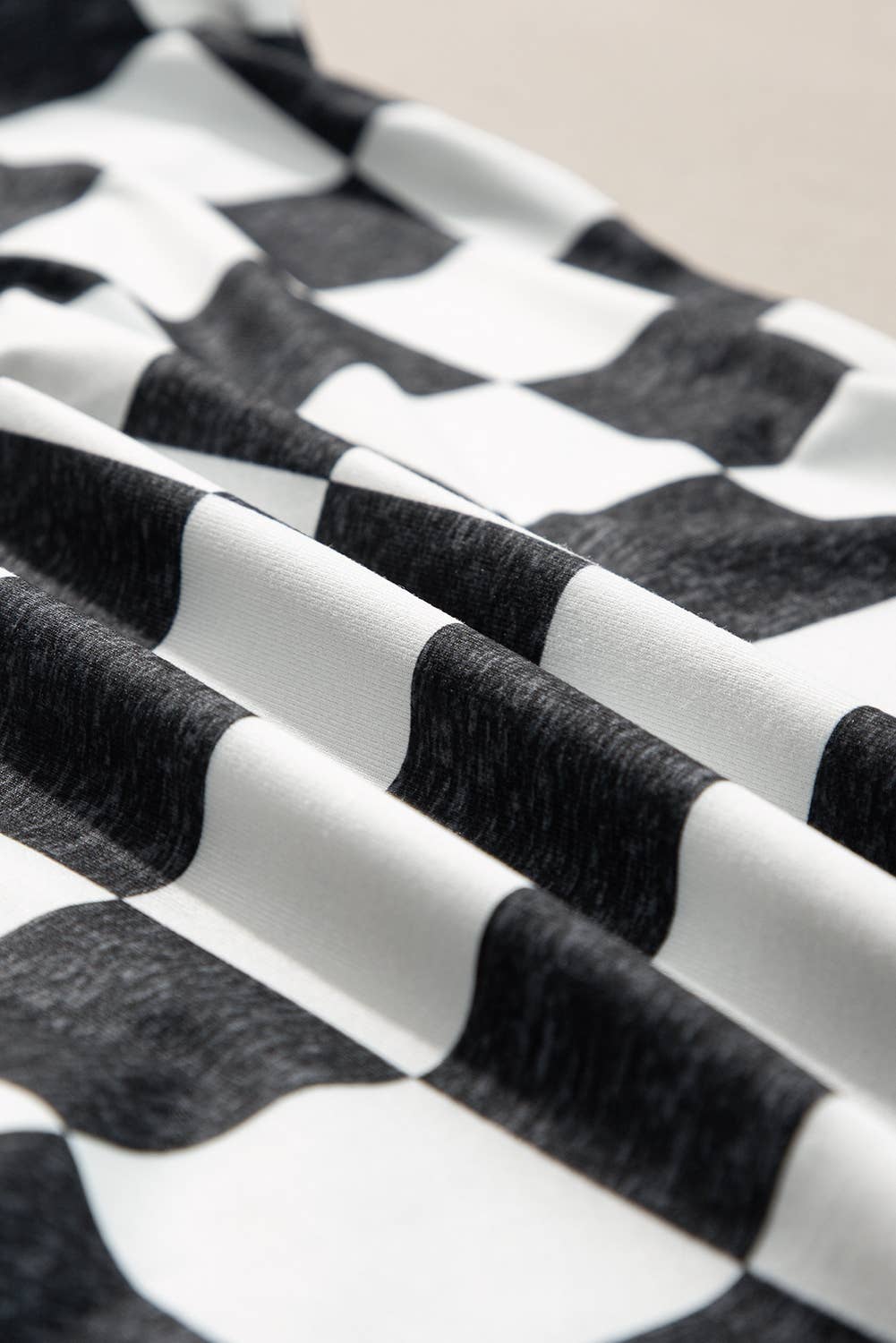 Checkered Print Side Slit High Waist Midi Skirt