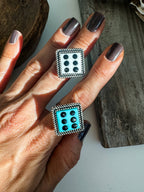 Western Ajustable Dice Ring (WHITE)