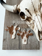 Western hairon Cowhide Cowhead Earrings