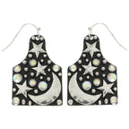 Western Celestial Theme Cattle Tag Earrings