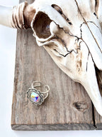 Western Style Rhinestone Flower Cuff Ring