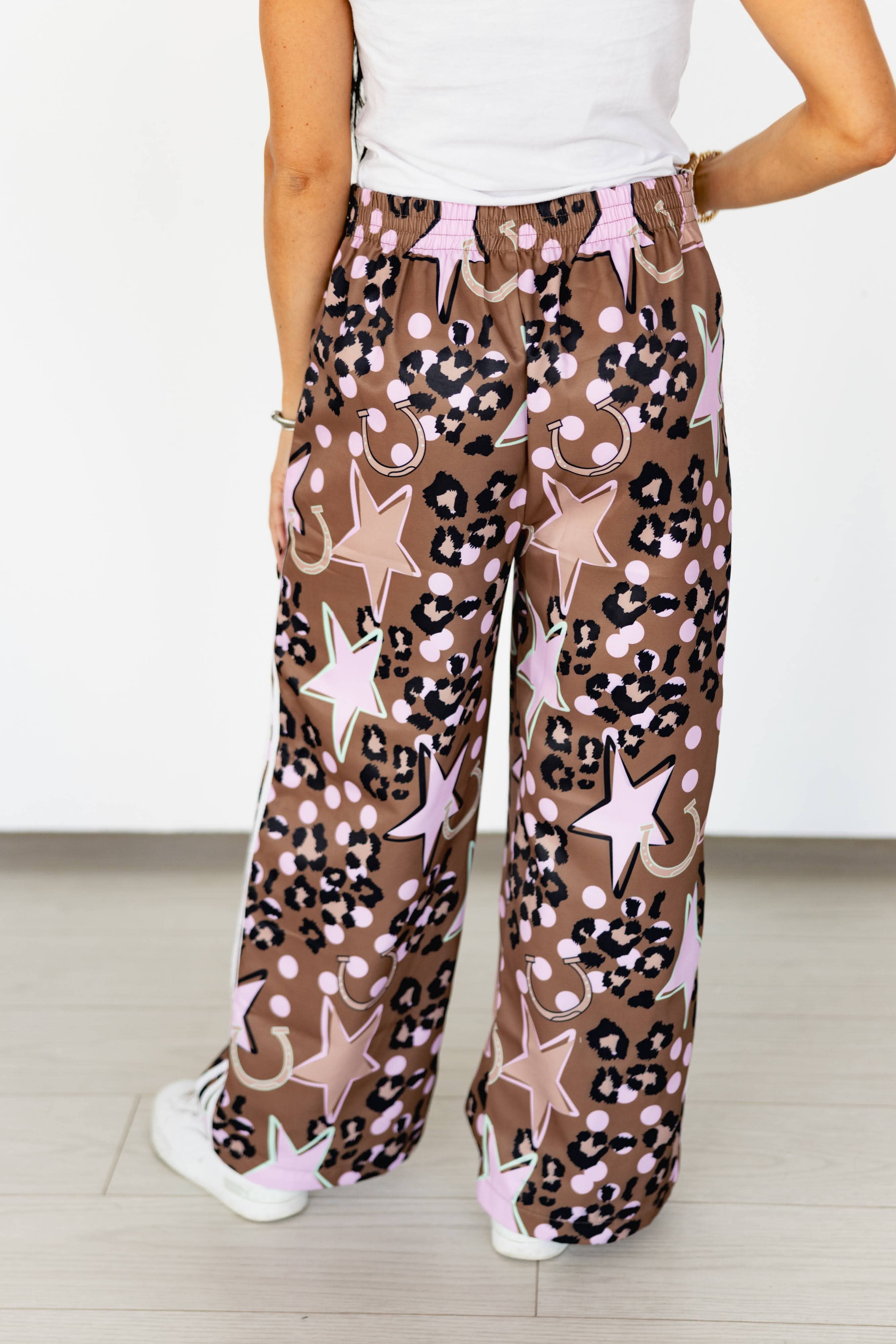 BROWN STAR HORSESHOE PANTS