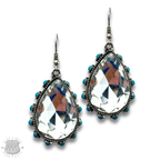 Rhinestone bead studded teardrop earring