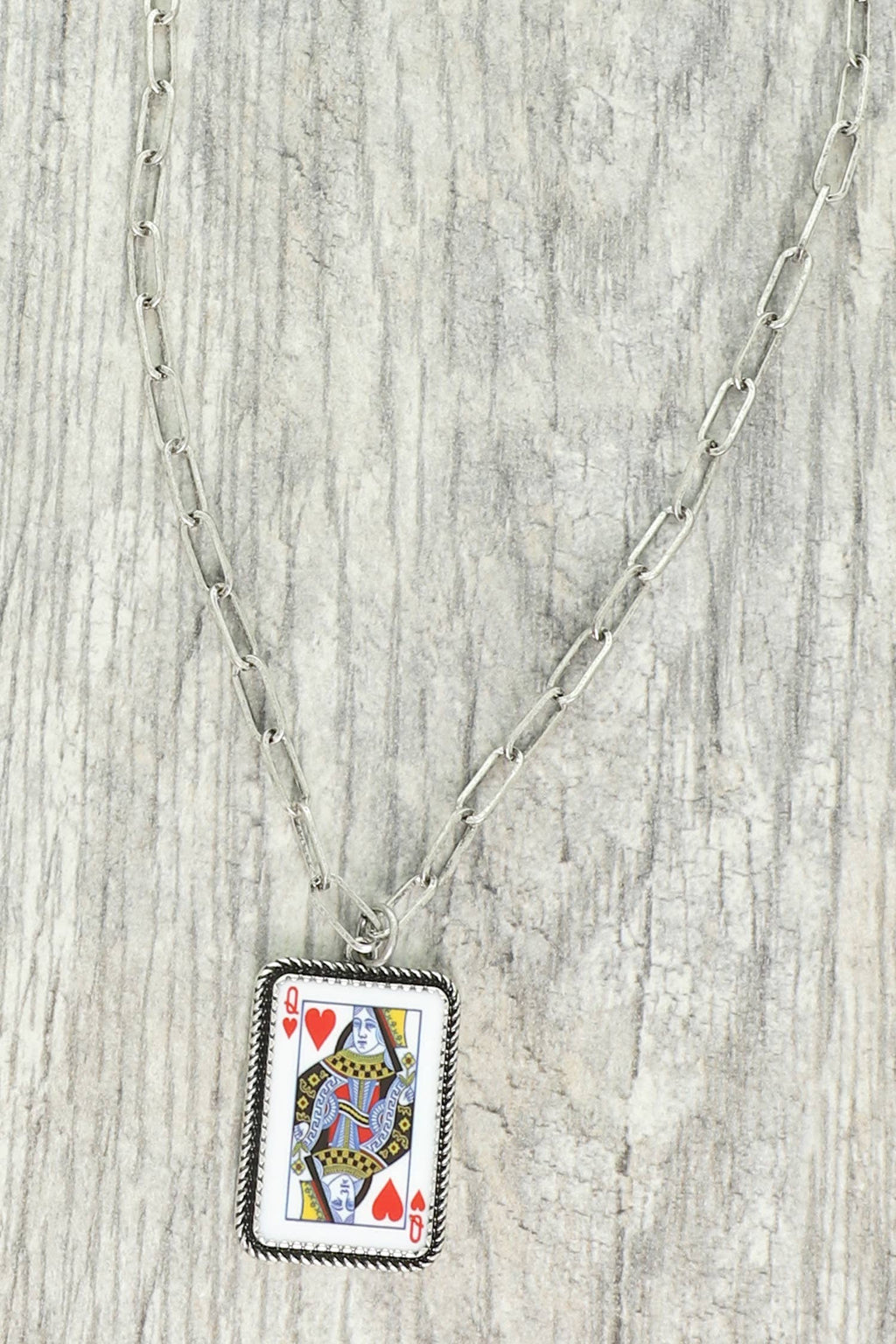 Western Queen of Hearts Pendant Necklace