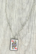 Western Queen of Hearts Pendant Necklace