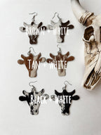 Western hairon Cowhide Cowhead Earrings