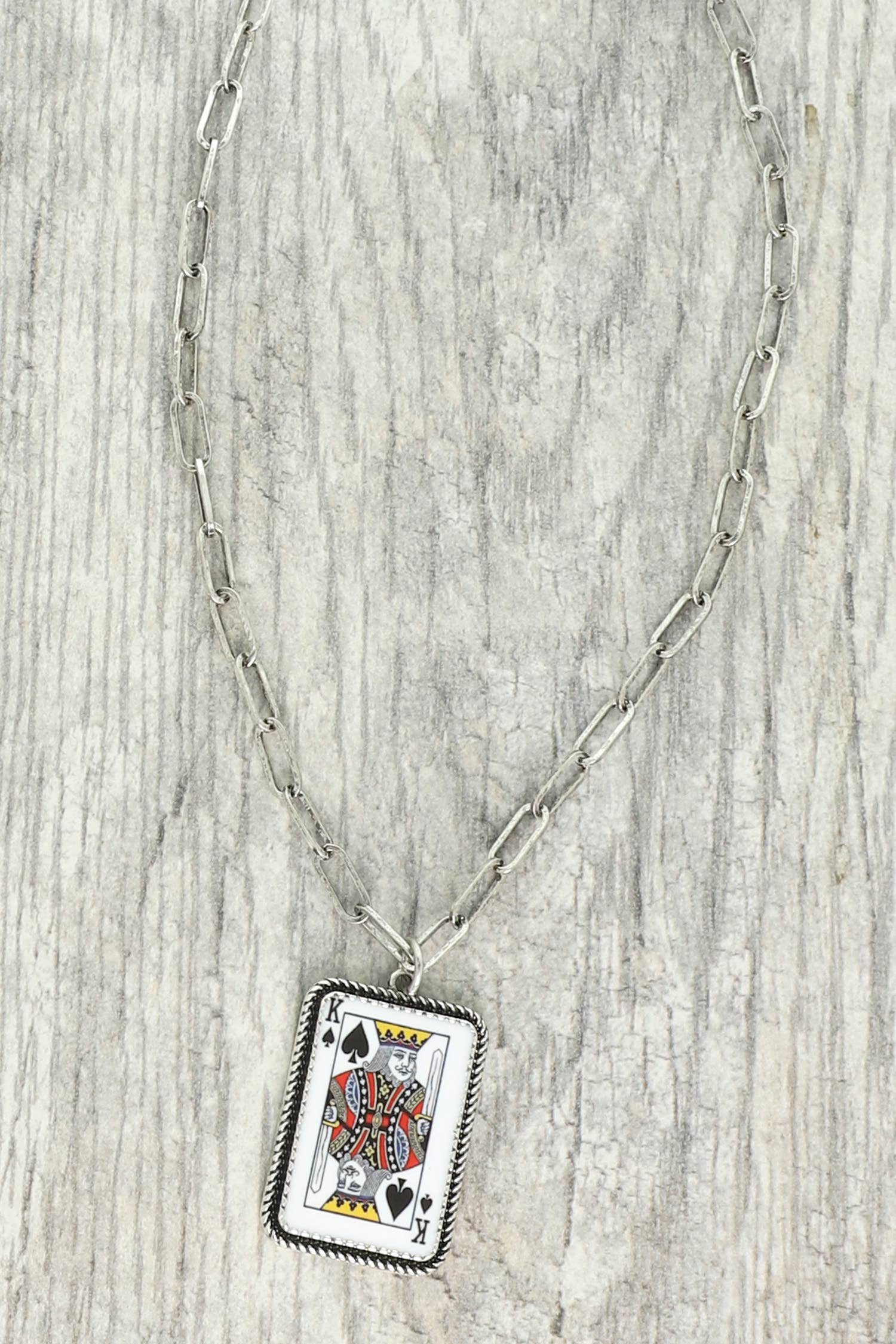 Western King of Spades Pendant Necklace