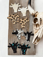 Western hairon Cowhide Cowhead Earrings